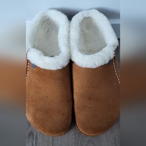 Birkenstock Zermatt Suede Shearling Slipper Clog Size 42